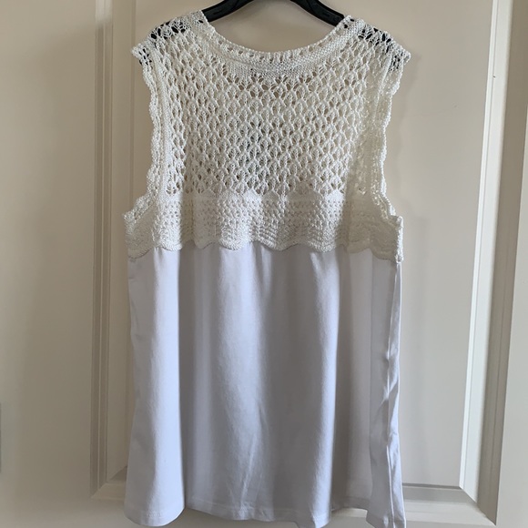 Loft Tank Top, Crochet Detail, White, XXS - Picture 2 of 4